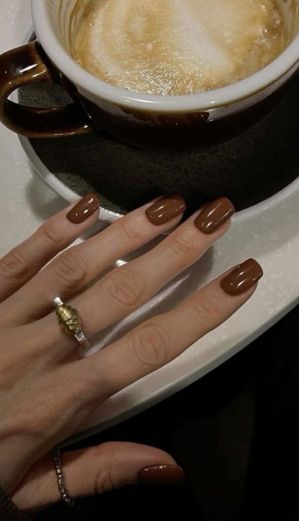 chocolate brown nails