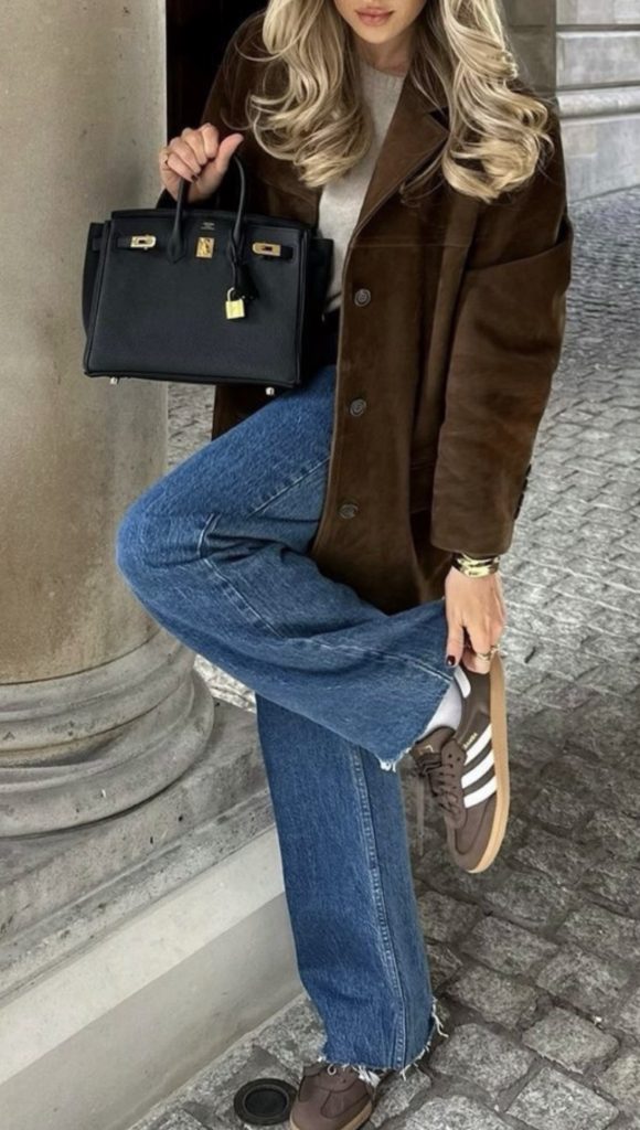 Fall Weekend blue jeans and coat Outfits