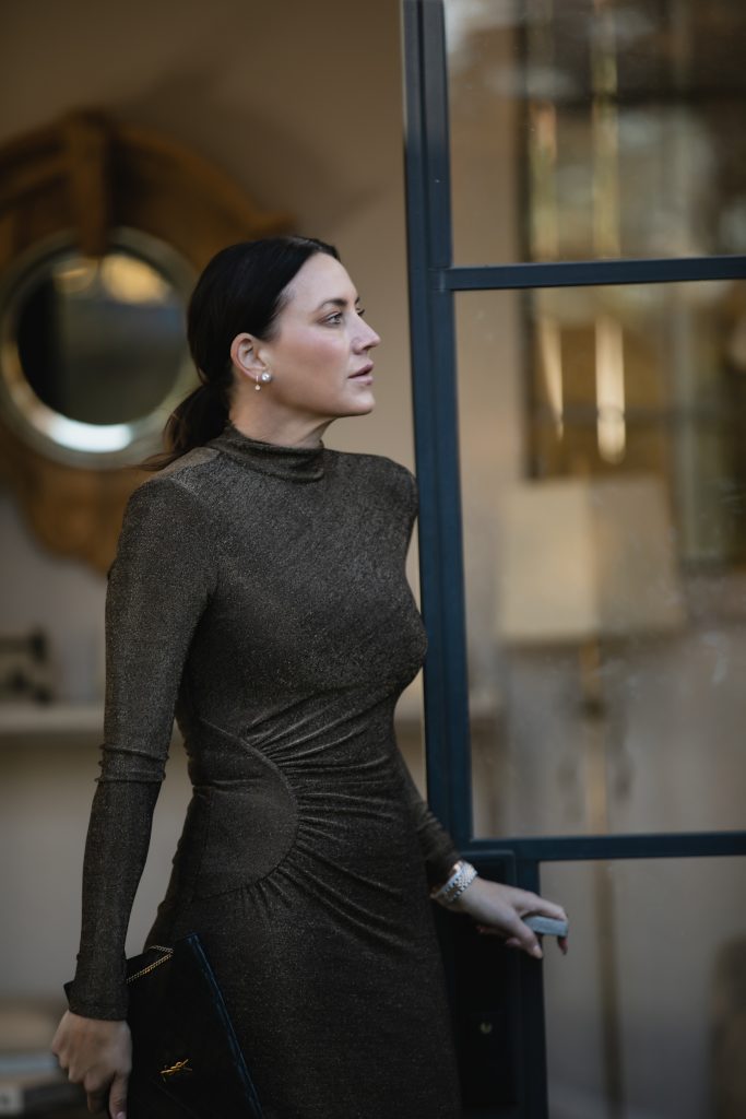 Metallic Midi Dress Holiday Party outfits