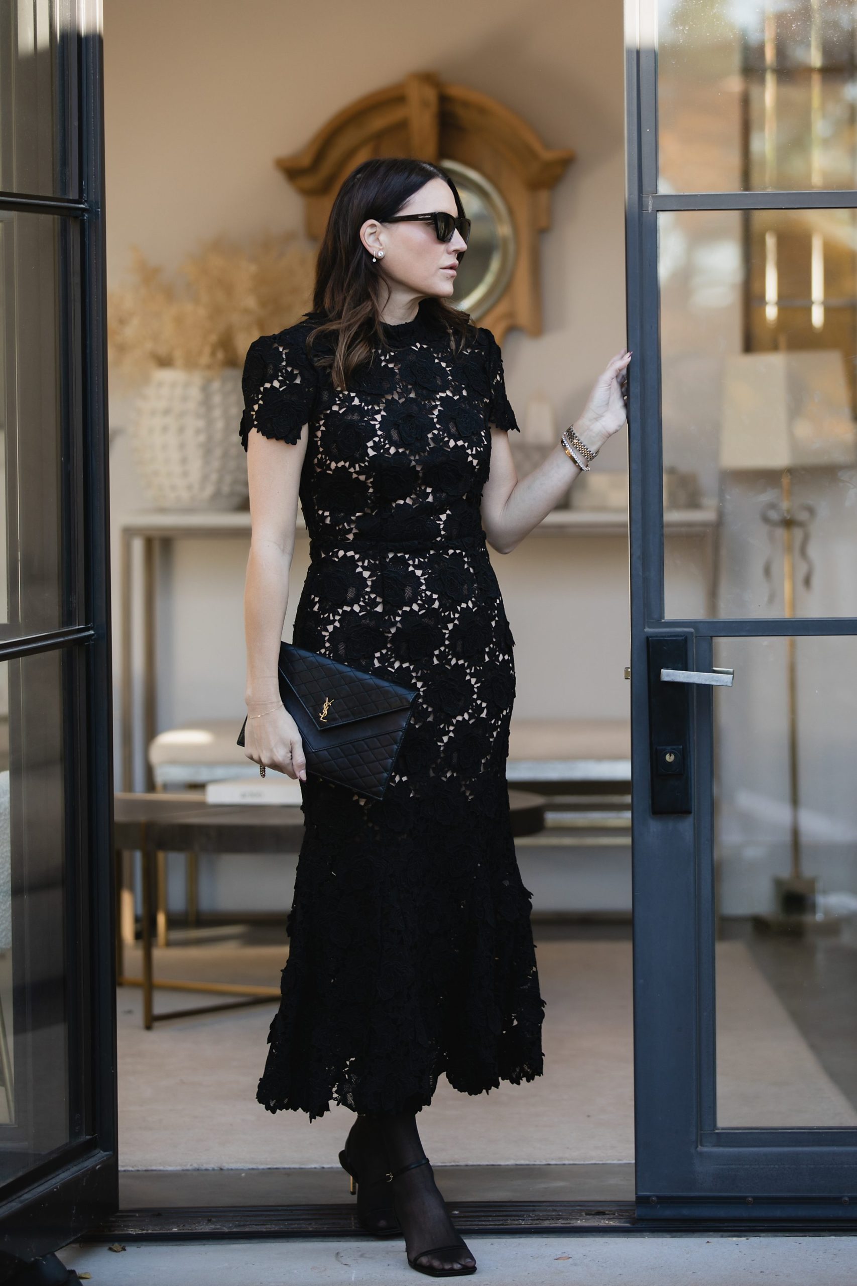 black lace dress