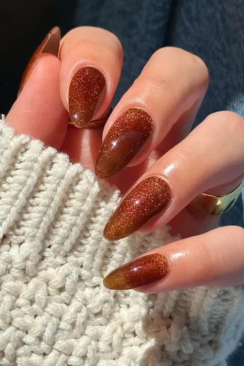 Warm Cinnamon and Nutmeg Nails