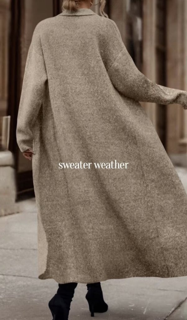Coatigan Sweater Outfits for fall and winter