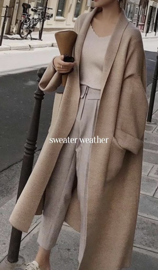 Coatigan Sweater Outfits for fall and winter
