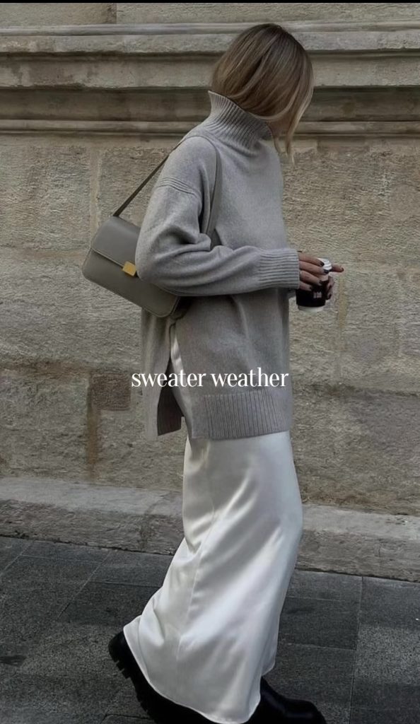 Sweater and Skirt Outfits for fall and winter