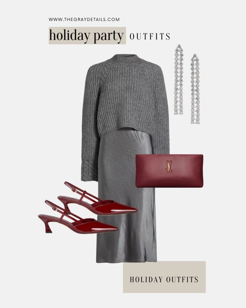 slip dress and sweater combo
