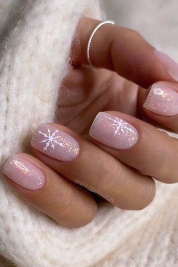 Subtle Snowflakes Classy Christmas Nail Ideas