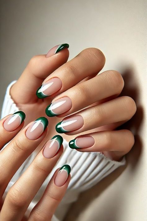 Emerald Green Classy December nails