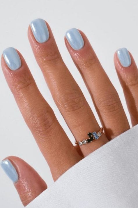 Icy Blue Winter Nails