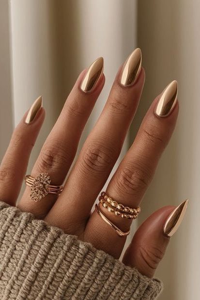 Metallic Gold Nails