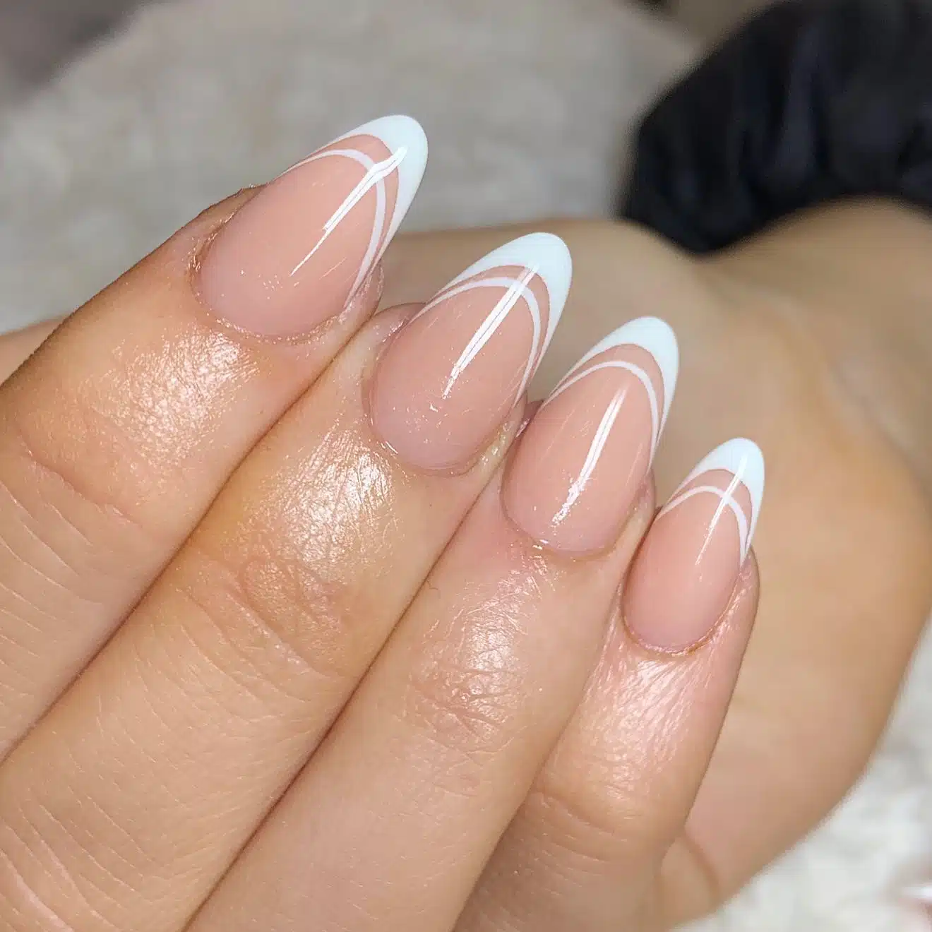double French tip almond