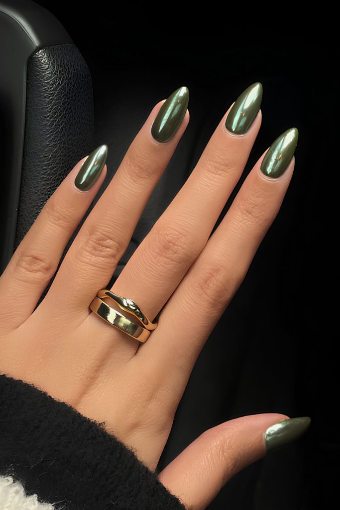 Green Metallic Nail Ideas
