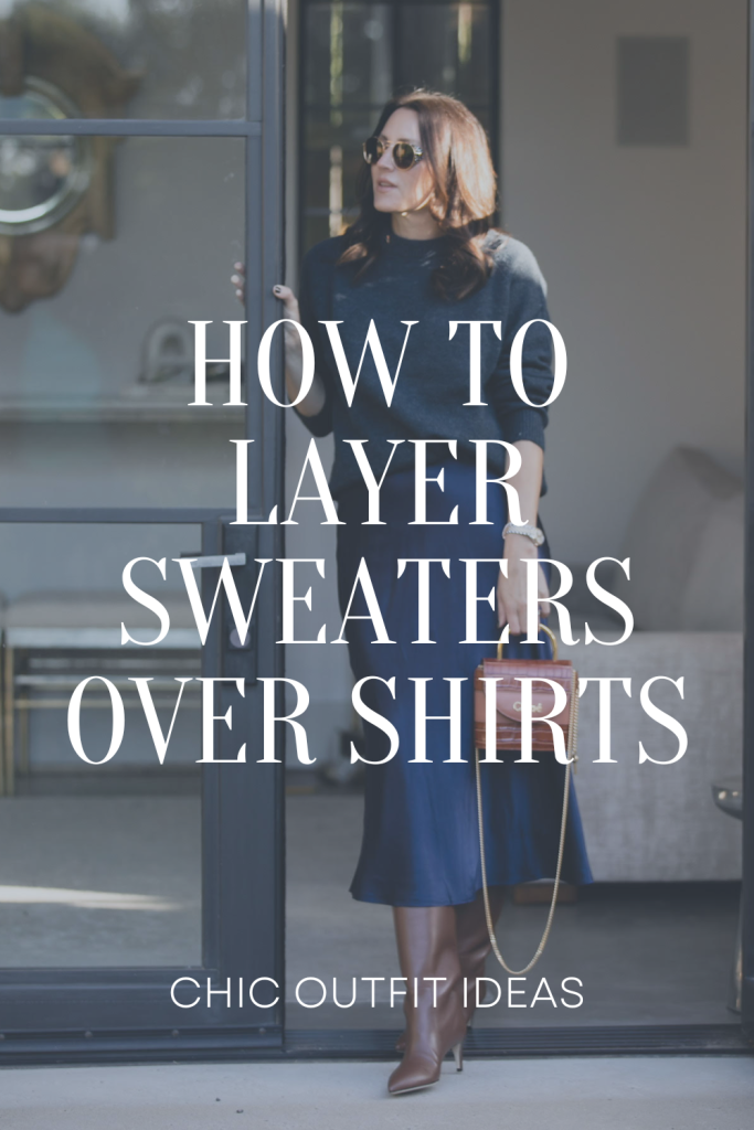 how to layer sweaters over shirts