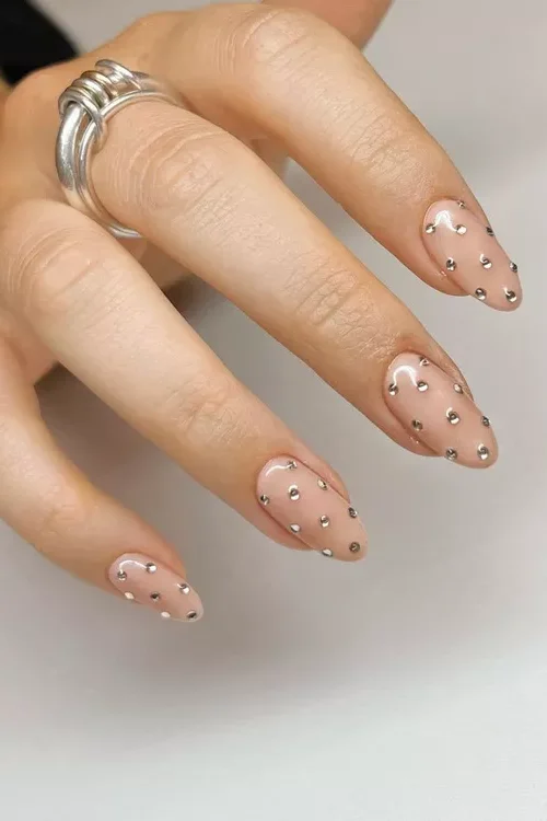 Diamond Nude Nails
