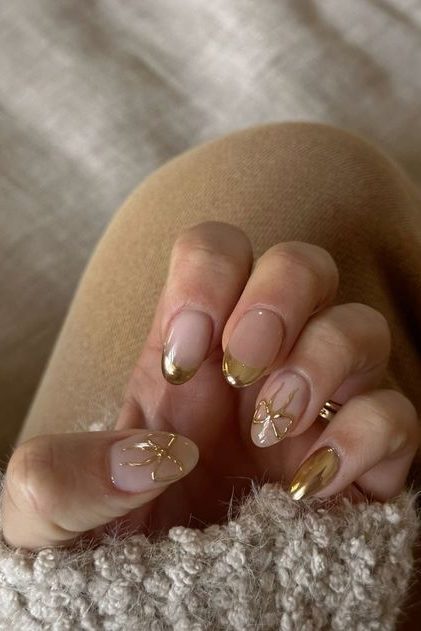 Dripping in Gold Nail ideas