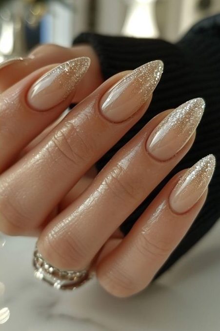 Champagne Sparkle Nails