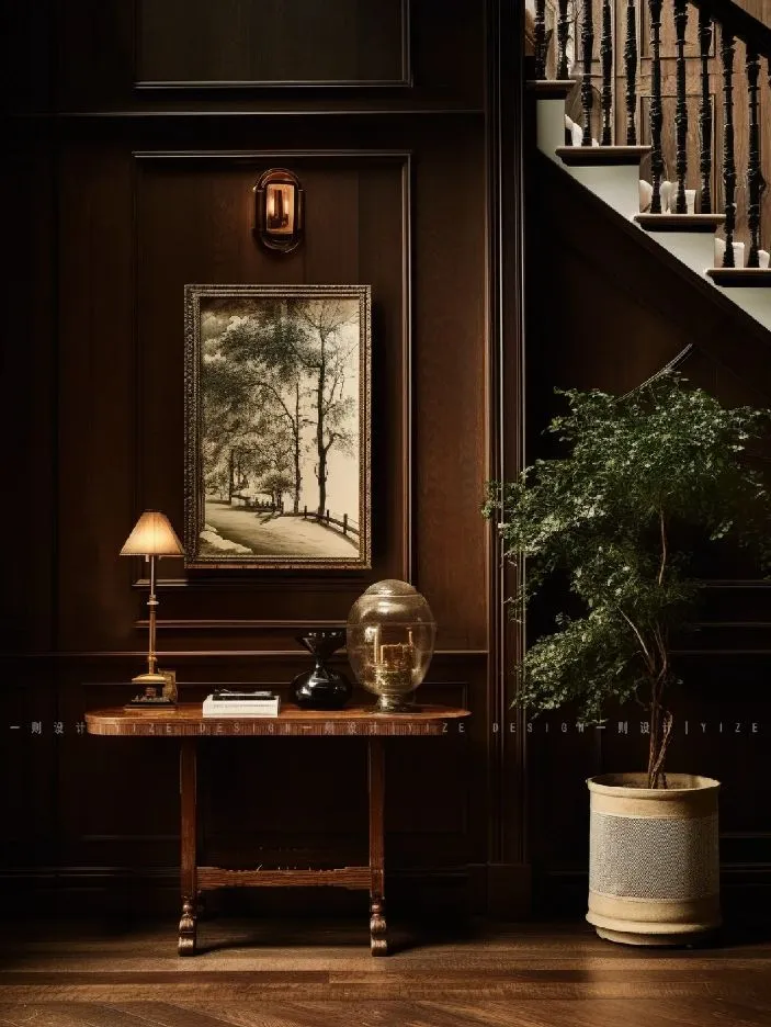 Dark Wood Old Money Interior Design