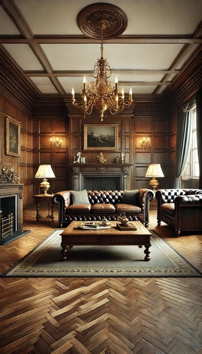 Dark Wood Old Money Interior Design