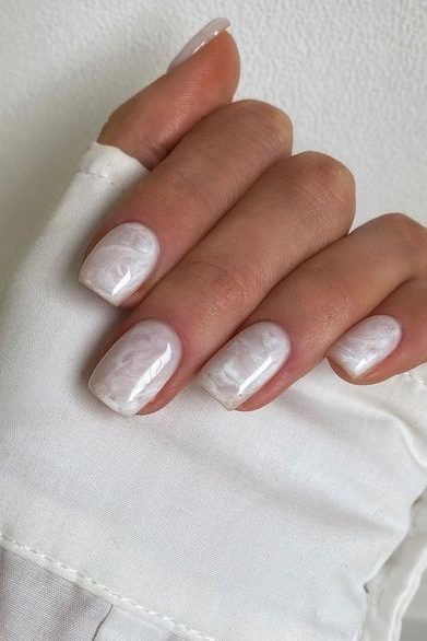 Winter White Classy December nails
