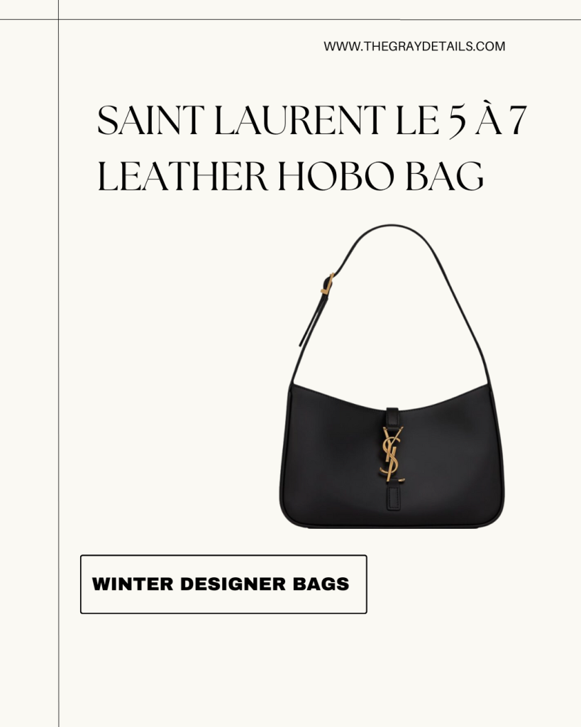 Saint Laurent Le 5 à 7 Leather Hobo Bag