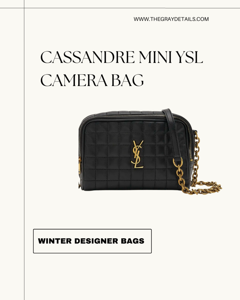 Cassandre mini ysl camera bag in quilted smooth leather