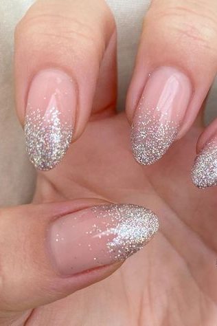 Frosted Glitter Ombre Nails