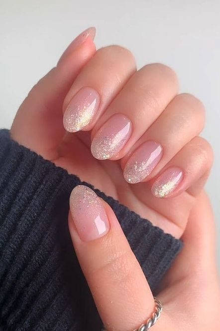 Frosted Glitter Ombre Nails