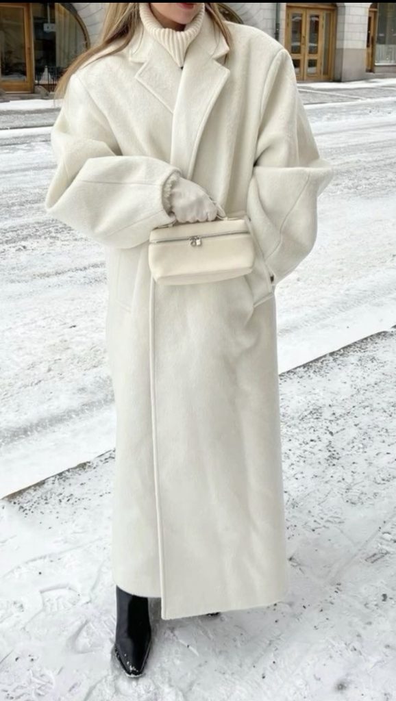 White Coat Winter Outfit idea