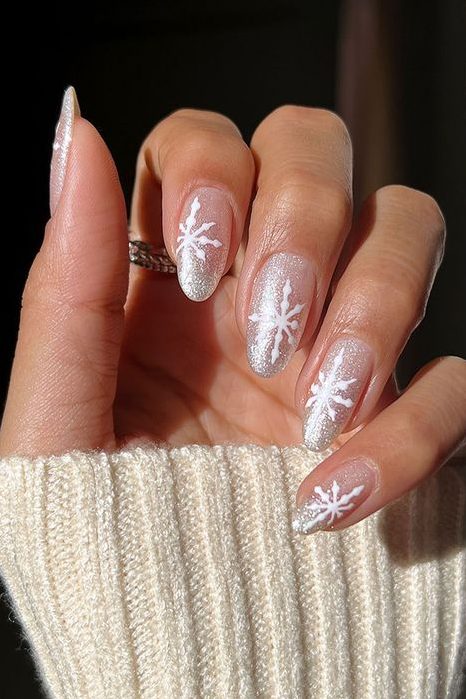 Snowflake nail art