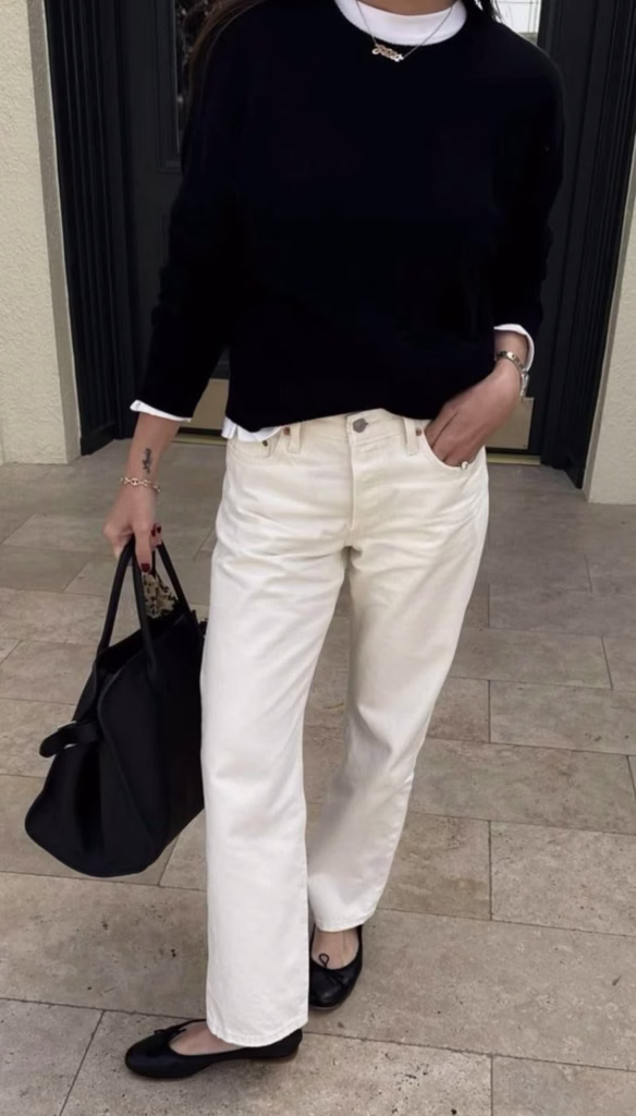 White Jeans and a Black Sweater White Jeans and a Black Sweater
