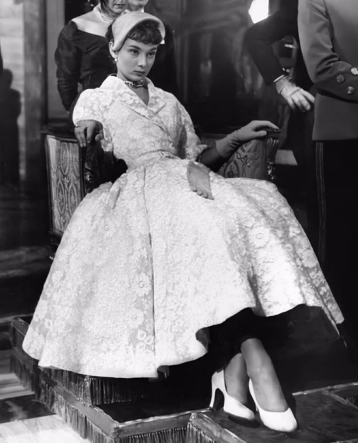 White Floral Dress in Roman Holiday White Floral Dress in Roman Holiday
