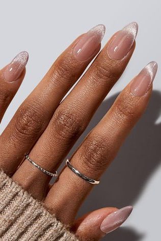 French tip Cat Eye Nails