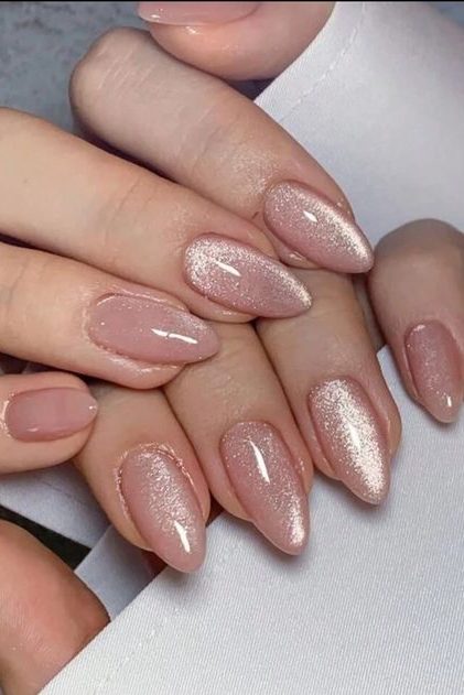 Nude Cat Eye Nails