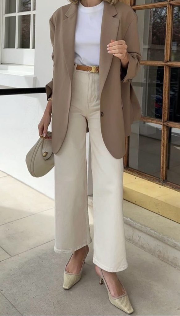 Cream Jeans Spring March Outfits