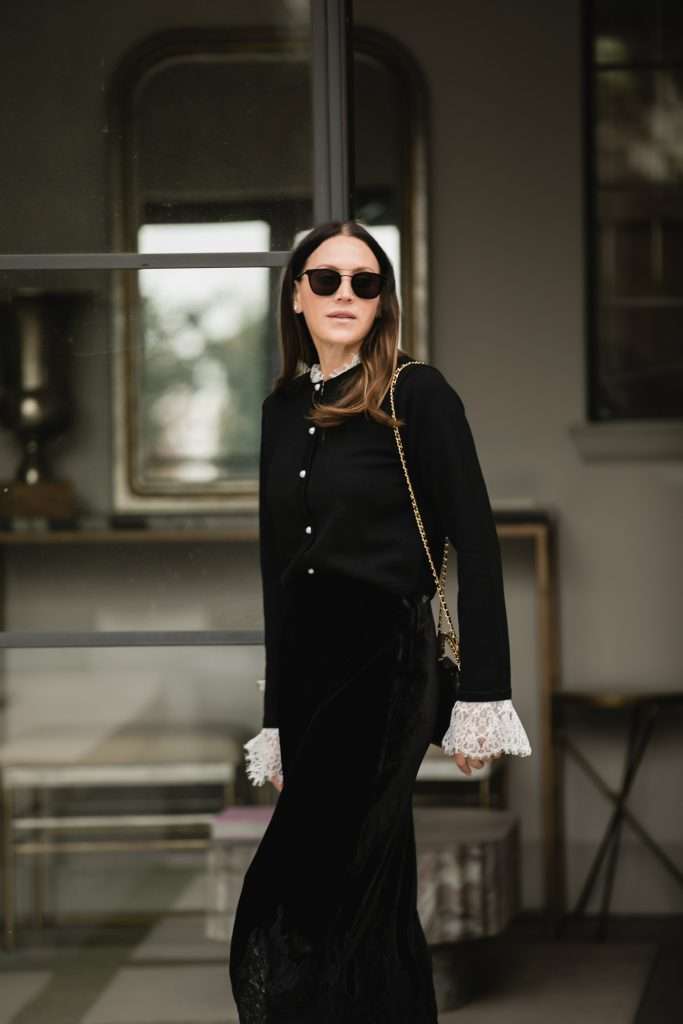 Lace Top and Skirt monochrome Outfit