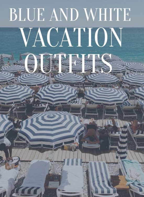 blue and white beach outfits