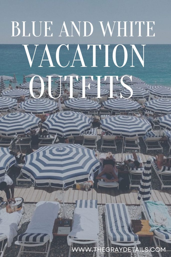blue and white beach outfits
