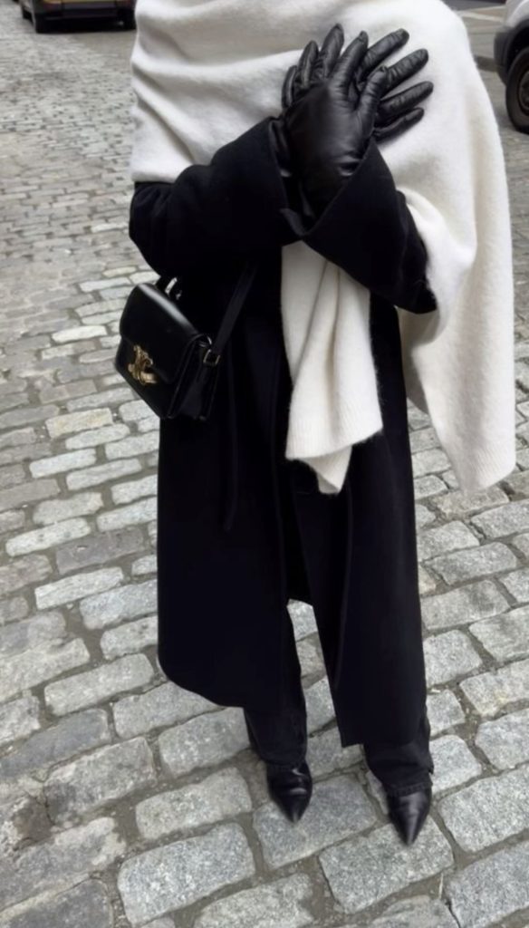 Black and White Paris in Winter Outfits