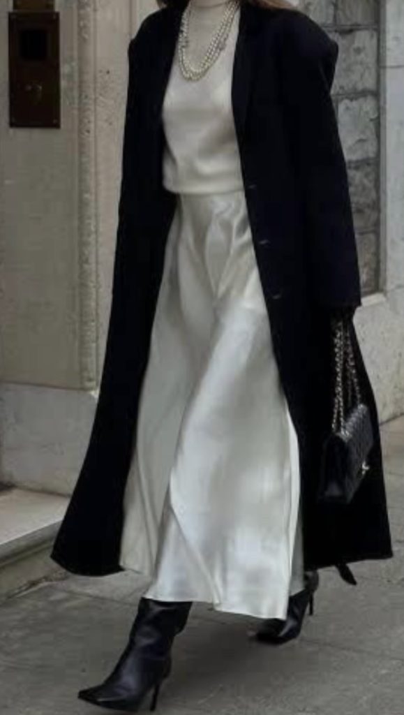White skirt Paris Winter Outfit Ideas