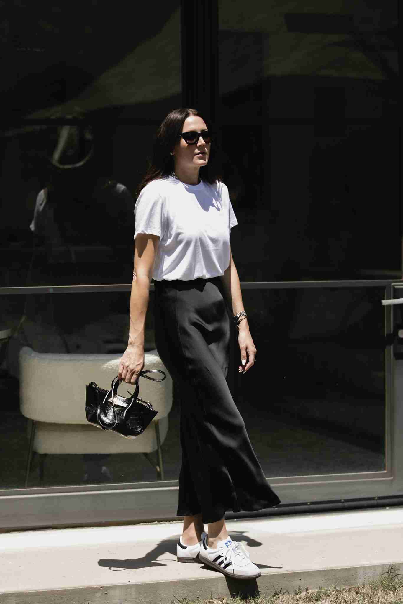 Steff Grey Satin Look Skirt main image 0