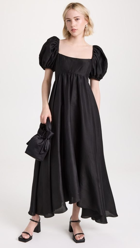 Smocked Dress with Puff Sleeves