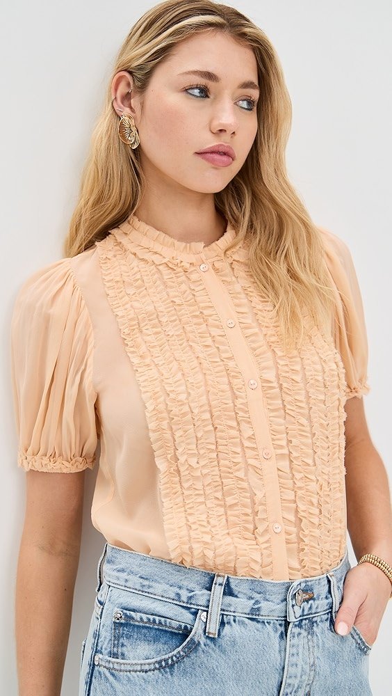 Tailored Pants with a Romantic Top