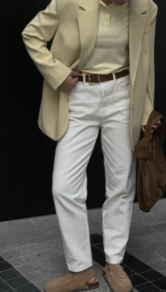 butter yellow blazer Outfit