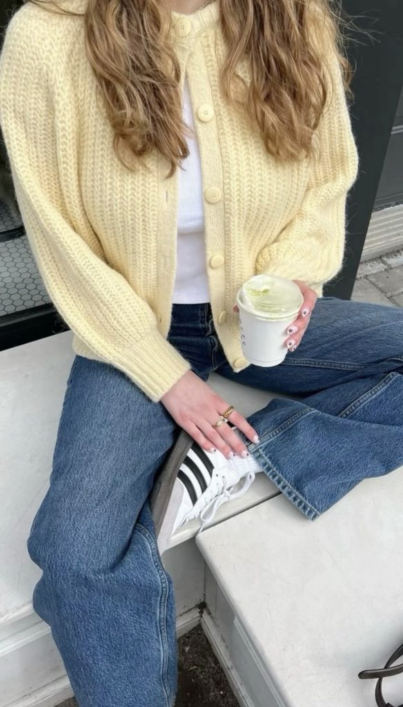 butter yellow sweater Outfits