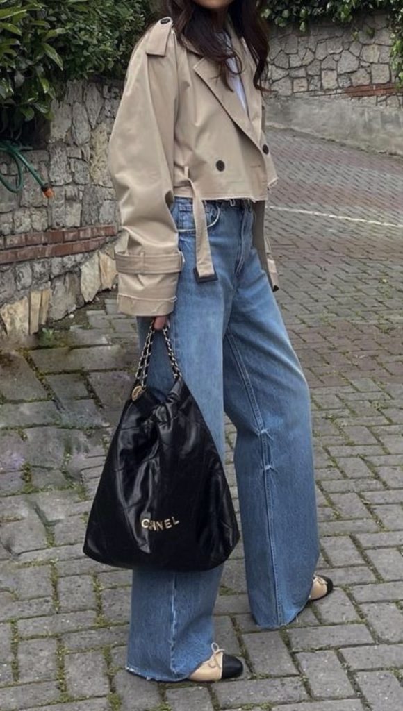 Pinterest Worthy Spring Weekend Outfits - cropped coat and jeans 