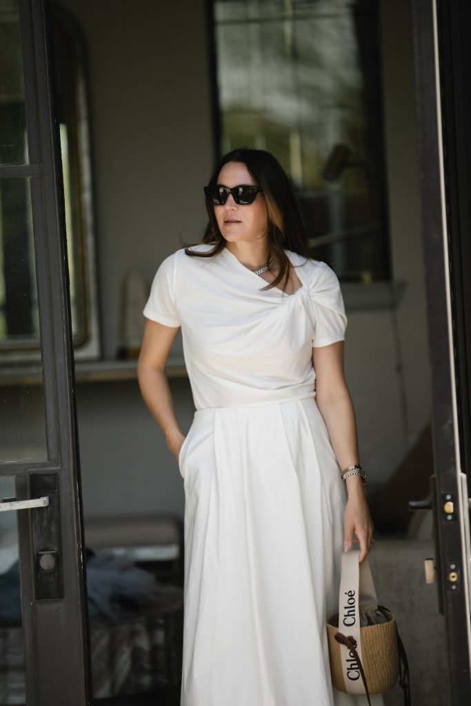 Flowy White Skirt and Tee