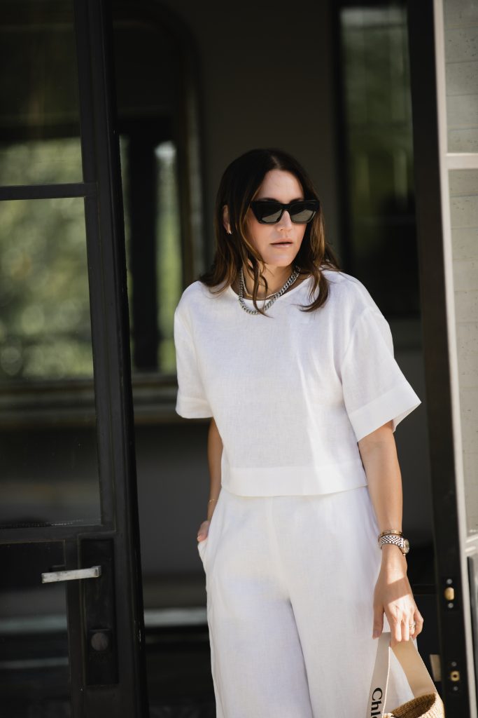 Monochrome White pant Set