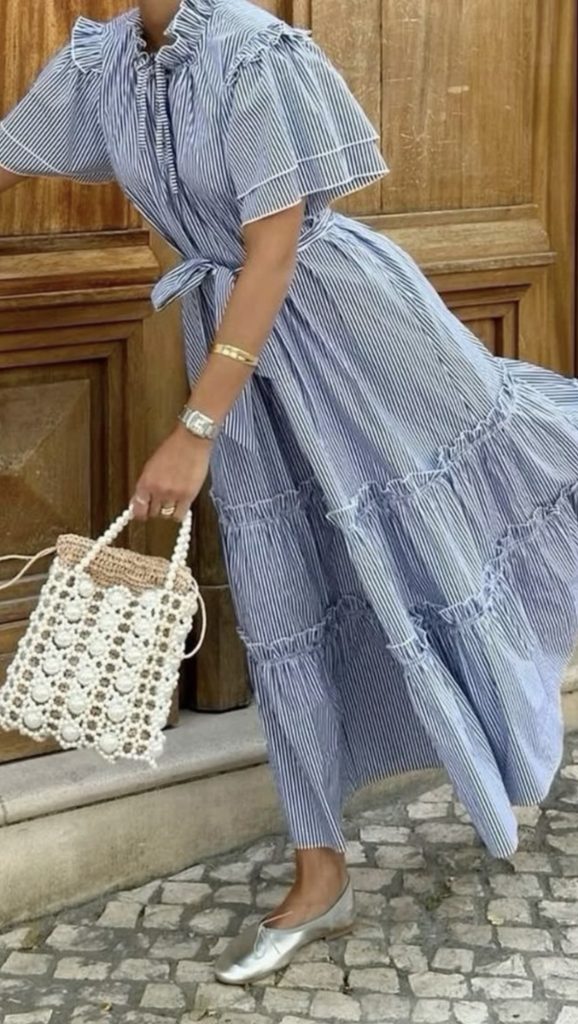 Pop of Blue Dress Outfits