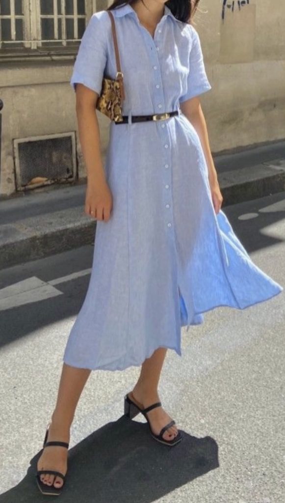 Pop of Blue Dress Outfits