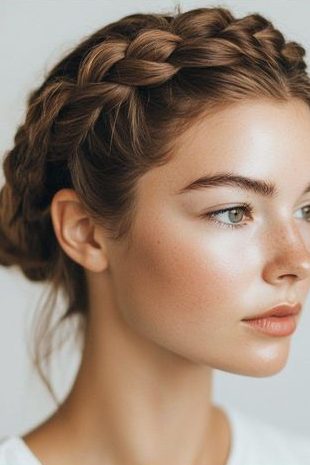 Braided Crown Old Money Hairstyles for Women