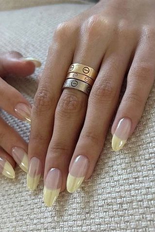 Yellow French Tip Nails